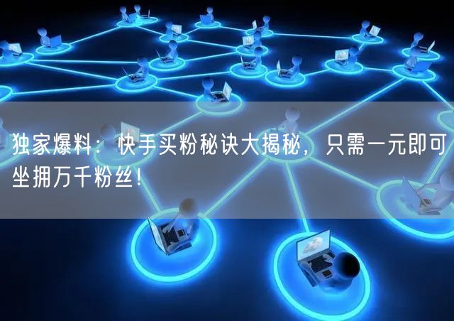 独家爆料：快手买粉秘诀大揭秘，只需一元即可坐拥万千粉丝！