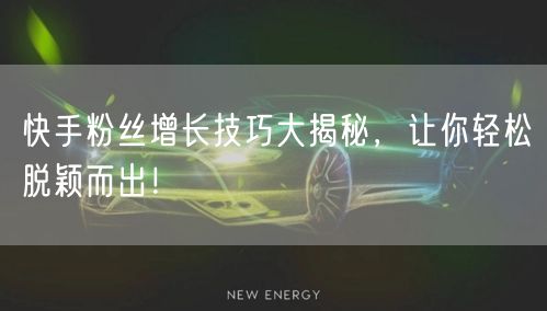 快手粉丝增长技巧大揭秘，让你轻松脱颖而出！
