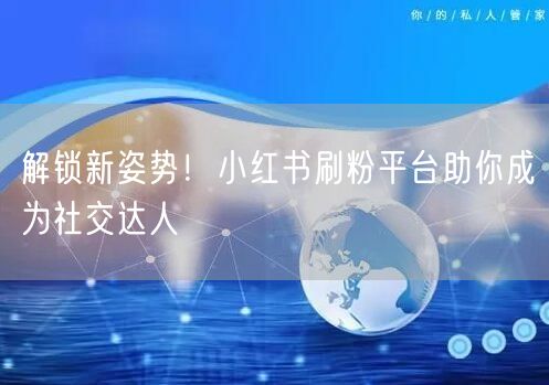 解锁新姿势！小红书刷粉平台助你成为社交达人