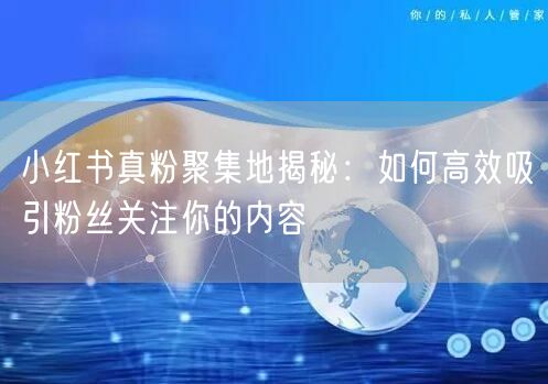 小红书真粉聚集地揭秘：如何高效吸引粉丝关注你的内容