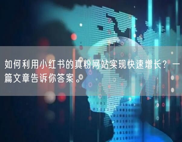 如何利用小红书的真粉网站实现快速增长？一篇文章告诉你答案。