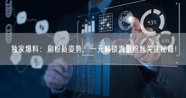 独家爆料：刷粉新姿势，一元解锁海量粉丝关注秘籍！