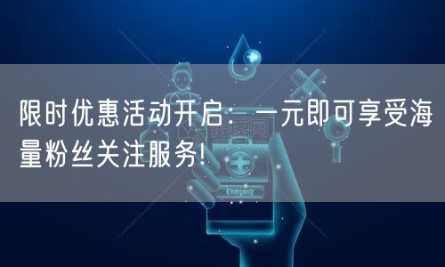 限时优惠活动开启：一元即可享受海量粉丝关
