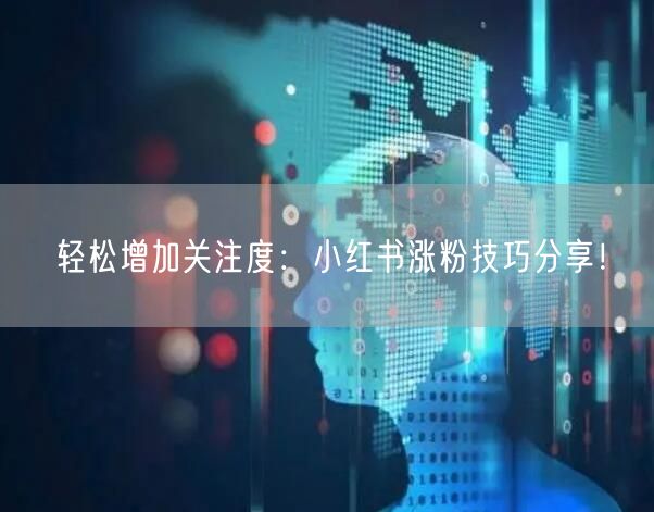 轻松增加关注度：小红书涨粉技巧分享！