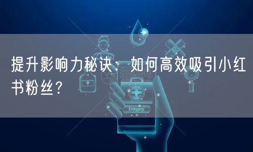 提升影响力秘诀：如何高效吸引小红书粉丝？