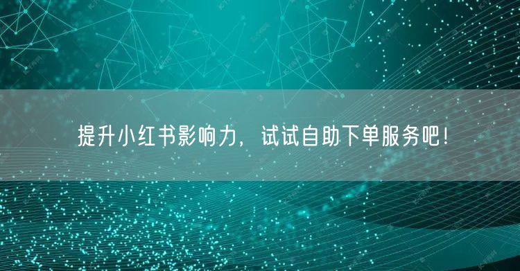 提升小红书影响力，试试自助下单服务吧！