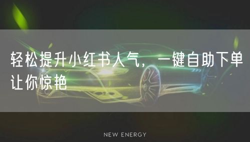 轻松提升小红书人气，一键自助下单让你惊艳