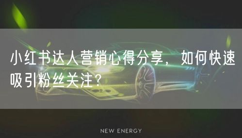 小红书达人营销心得分享，如何快速吸引粉丝