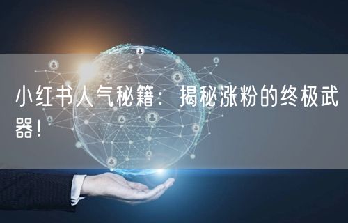 小红书人气秘籍：揭秘涨粉的终极武器！