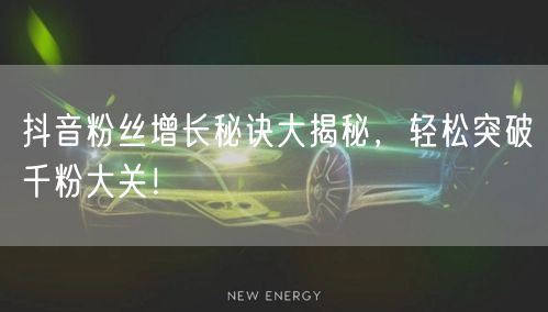 抖音粉丝增长秘诀大揭秘，轻松突破千粉大关！