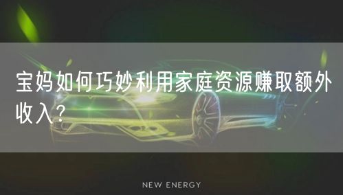 宝妈如何巧妙利用家庭资源赚取额外收入？