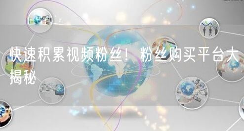 快速积累视频粉丝！粉丝购买平台大揭秘