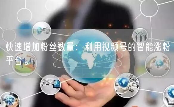 快速增加粉丝数量：利用视频号的智能涨粉平台。