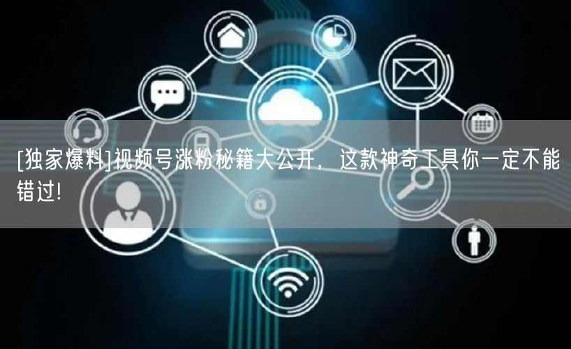 [独家爆料]视频号涨粉秘籍大公开，这款神